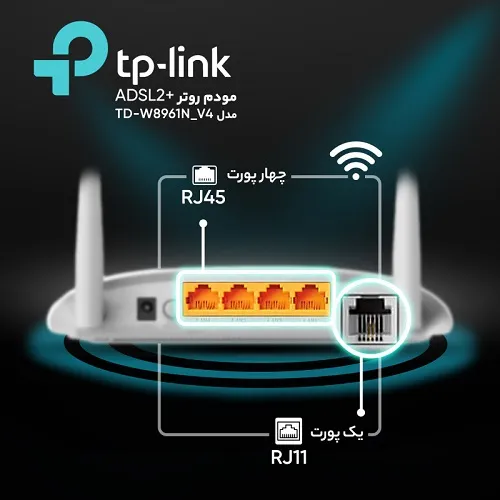 مودم روتر بی‌سیم TP-Link ADSL2 Plus مدل W8961N